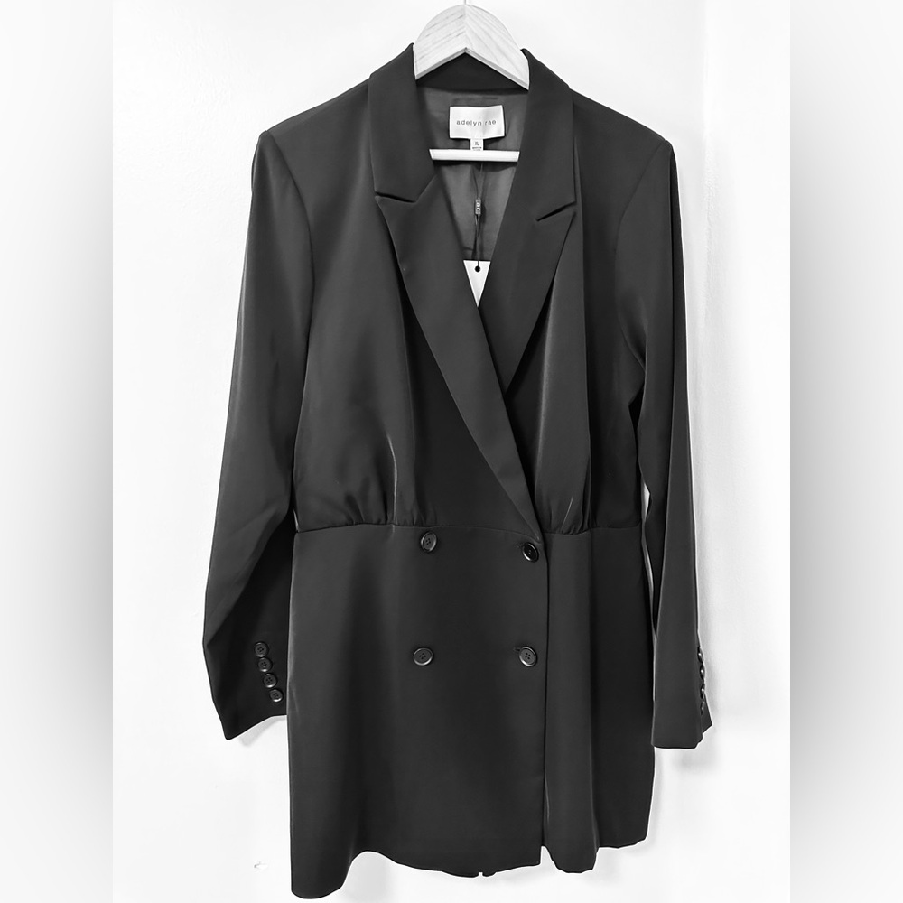 NWT Adelyn Rae Black Adele Soft Blazer Romper - M, XL - Picture 7 of 10